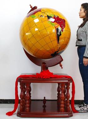 地球仪摆件实木落地纯铜公司开业乔迁学校办公室摆件装饰品工艺品