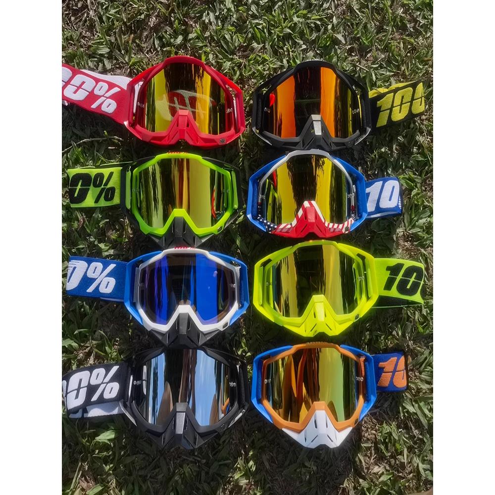 越野摩托车头盔100%护目镜户外摩托车自行车眼镜拉力赛头盔防风护