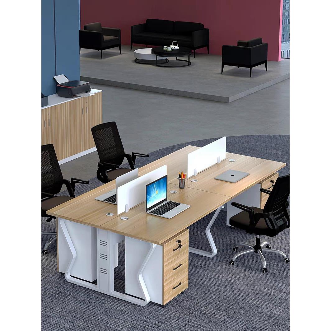 南昌职员办公桌椅4人位组合蝴蝶钢架员工桌6人位屏风卡位简约工位