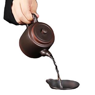 全手工云南紫陶原矿茶壶家用单壶紫泥手工紫砂壶茶具壶竹节壶大号