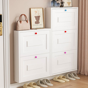 钢制鞋柜12cm超薄铁艺多层入户门玄关防尘收纳架窄款多功能铁皮柜