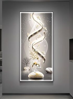 轻奢石来运转玄关对门装饰画
