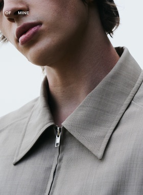 RON | 花纱软杏色澳洲可机洗羊毛短款双拉链翻领夹克