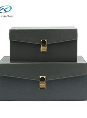 现代轻奢首饰盒衣帽间收纳盒样板房装饰摆件书房办公室梳妆台饰品