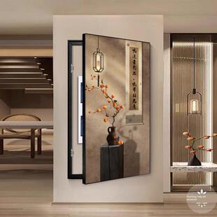 宋代美学大尺寸计量箱装饰画入口总开关电箱消防栓网箱竖挂画