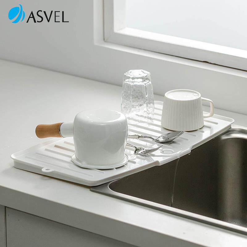 日本asvel厨房置物架托盘台面杯子水槽滤水餐具沥水架碗碟收纳架
