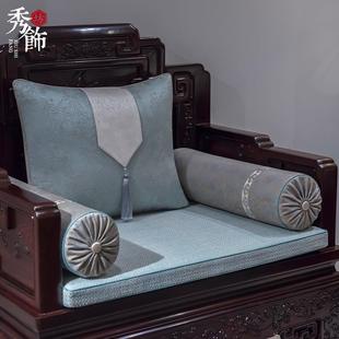 红木沙发坐垫古典罗汉床垫子五件套扶手大靠垫软体靠包定制 新中式