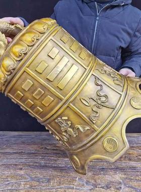 高档纯铜八仙钟法器寺庙铜钟八宝铜铃铛挂件平安钟大号撞钟家居门