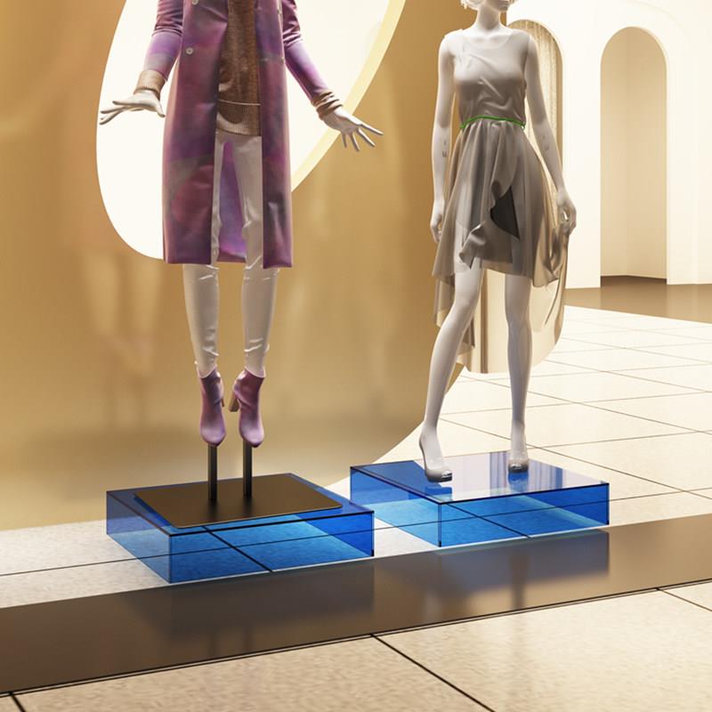 服装店橱窗摆件亚克力展台装饰陈列道具流水台道具中岛模特地台