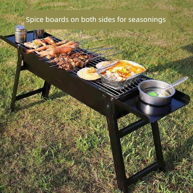 新型烧烤架，折叠烧烤架，家用木炭烧烤架，户外便携式加厚拉出烧,厨房/烹饪用具,烧烤架,淘宝优惠券,粉丝福利购,淘宝优惠卷