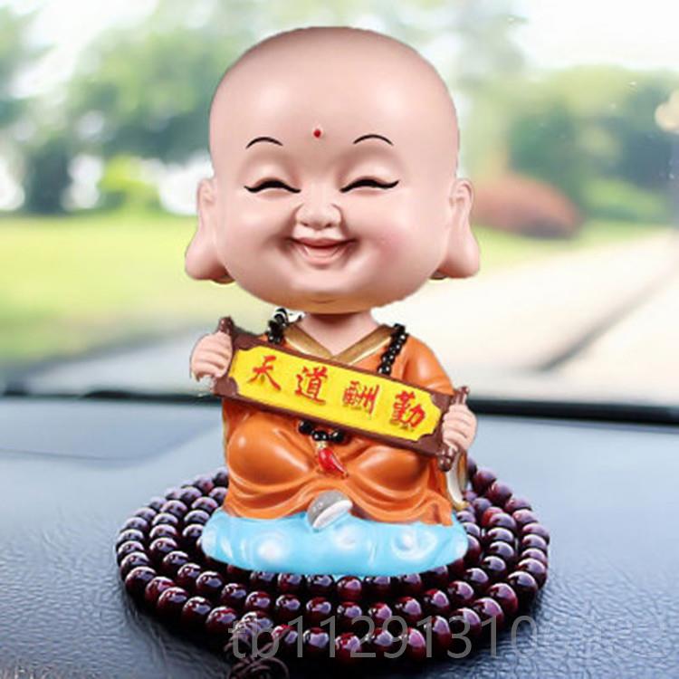 高档汽摆摇头小和尚淡定平车安车饰品车载树脂件摇头公仔可爱男女