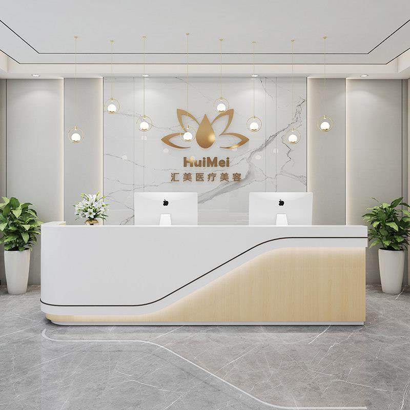 美容院前台接待台口腔诊所吧台收银台服装店培训机构柜台桌美发店