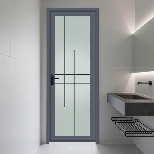 现货工厂定制卫生间门厕所门厨房门钢化钛美铝合金平开门玻璃门