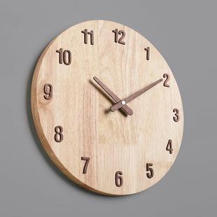 创意圆时钟wall 实木钟表北欧挂钟客厅挂墙家用现代简约个性 clock