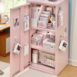 多巴胺铁皮柜书桌抽屉式收纳柜收纳柜学生书架本文具带密码锁桌面