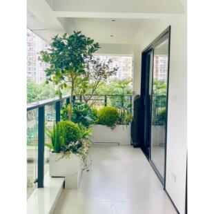 阳台花箱带排水庭院室内露台金属花槽造景组合定制铁艺户外成品箱