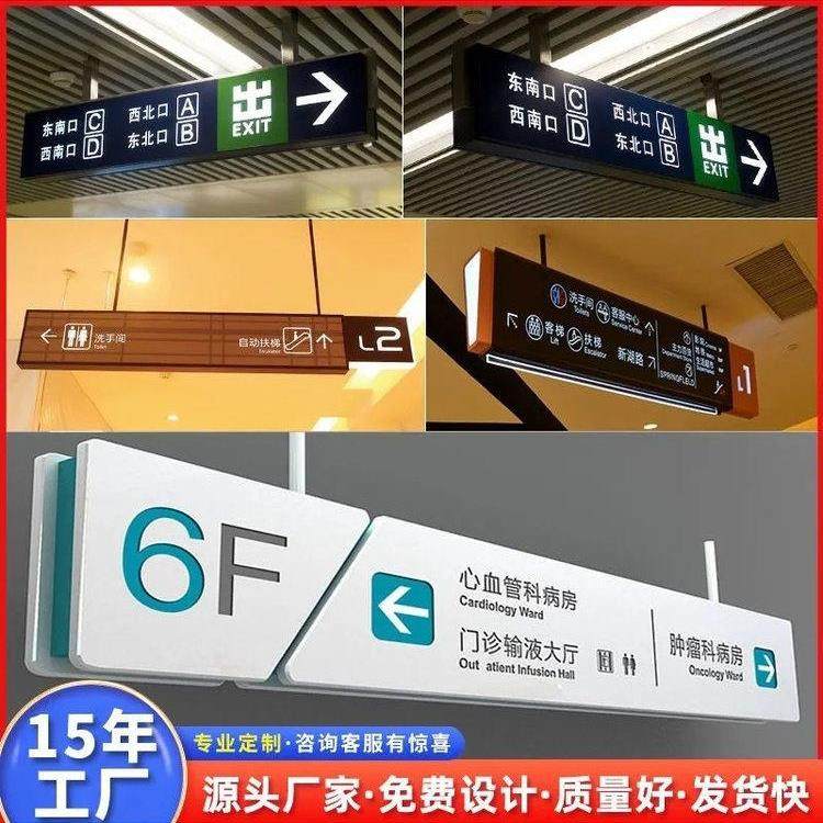 商场吊牌灯箱指示牌广告牌定制收银台地下车库超市悬挂双面定做