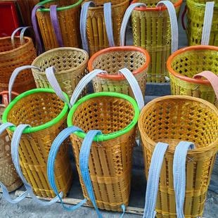 贵州竹编宝宝背篓娃娃背篼婴儿哄睡竹篓背筐背带手工艺竹制品包邮