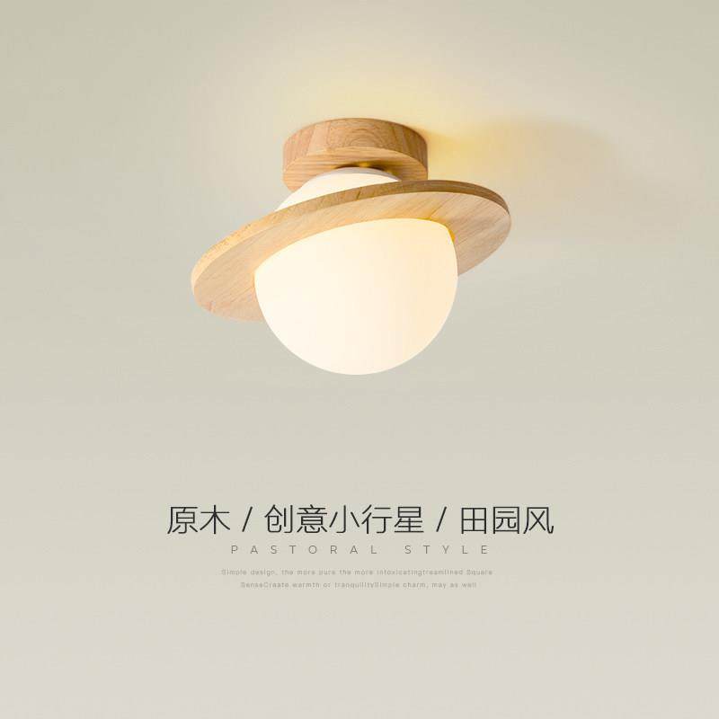 实木走道灯现代简约北欧原木走廊个性创意球形玄关阳台LED吸顶灯,家装灯饰光源,厨卫/阳台/玄关/过道吸顶灯,淘宝优惠券,粉丝福利购,淘宝优惠卷