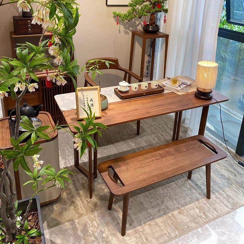 新中式实木茶桌阳台小户型茶桌椅组合轻奢现代高级实木岩板茶桌,住宅家具,家用茶台/茶桌,淘宝优惠券,粉丝福利购,淘宝优惠卷