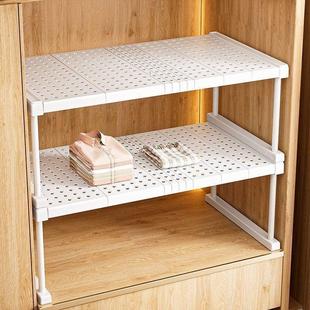 衣柜隔断分层机架柜柜隔断衣柜储物架隔断伸缩储物架