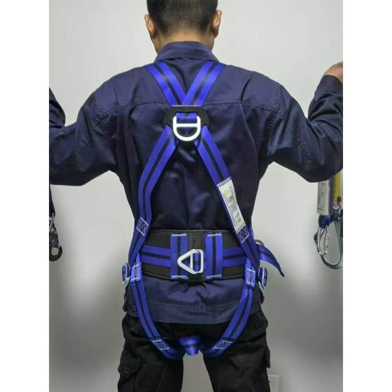 国标全身五点式高空作业安全带电工爬杆围杆带双挂钩防坠落安全绳