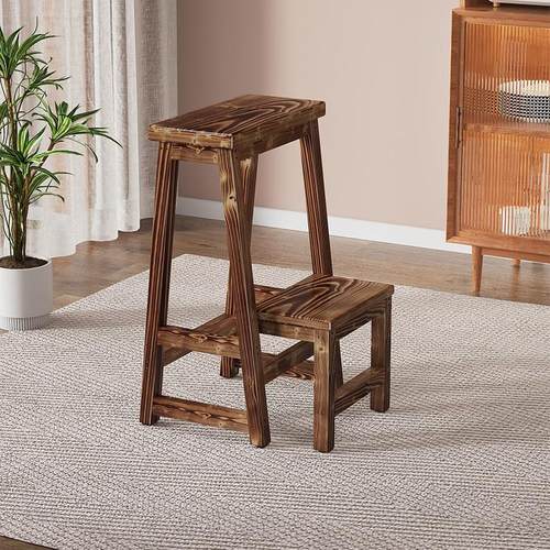 实木梯凳多功能家用可折叠梯椅室内梯子椅子两用三步楼梯登高踏板