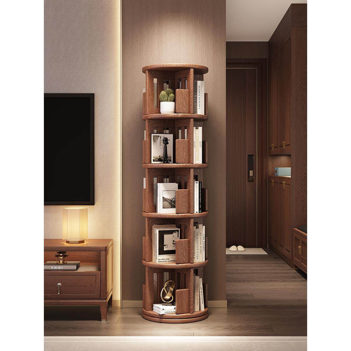 实木旋转书架360度书柜客厅多层落地可移动置物架儿童书本收纳架,住宅家具,旋转书架,淘宝优惠券,粉丝福利购,淘宝优惠卷