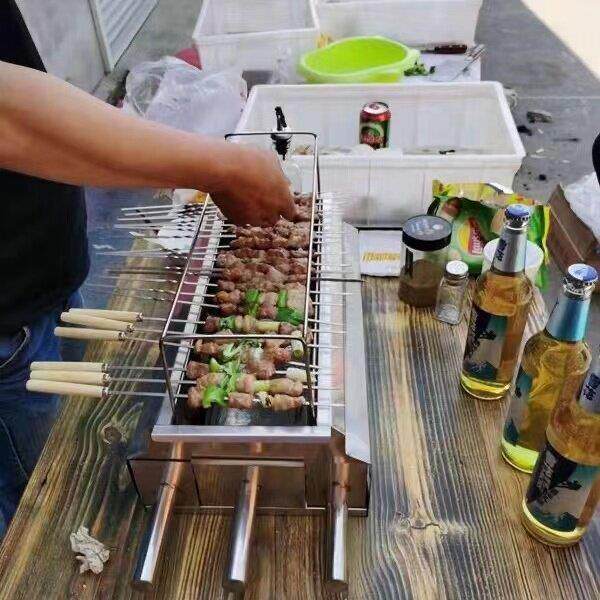 淄博烧烤炉子无烟烤肉烤羊腿烤羊排不锈钢加水果木炭户外桌面炉架