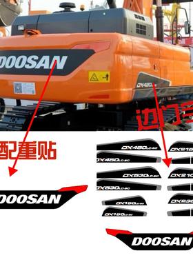 斗山挖掘机贴纸DX150 225 235 380 420 520LC-9C挖机型号贴车标