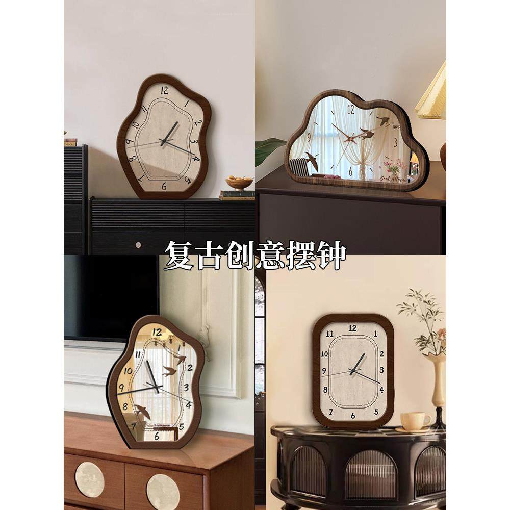 中世纪风格的时钟，客厅时钟，入口电视柜，桌面装饰品，覆古创意,家居饰品,座钟,淘宝优惠券,粉丝福利购,淘宝优惠卷