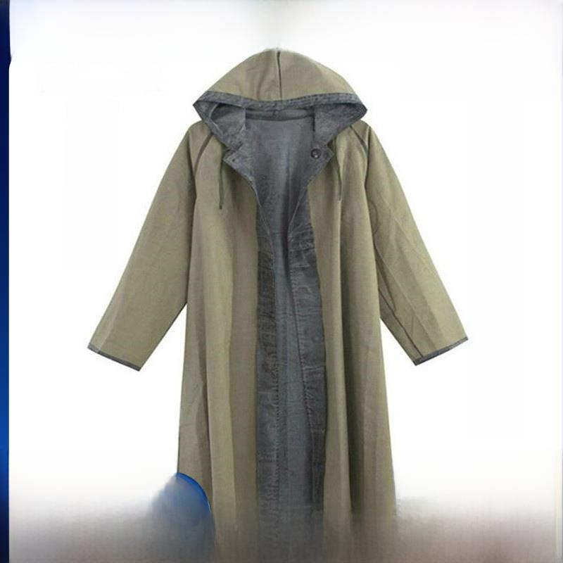 87式长袖劳保雨衣帆布防汛救援大衣加厚老式士兵连体橡胶雨衣