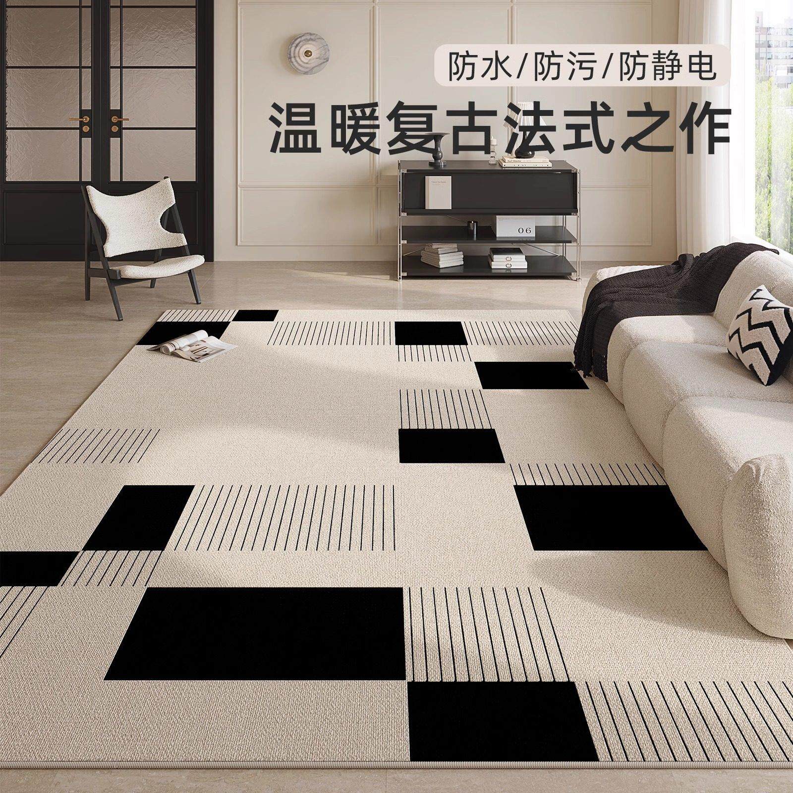 天津地毯客厅2025新款现代简约风免洗可擦轻奢高级感沙发家用地垫
