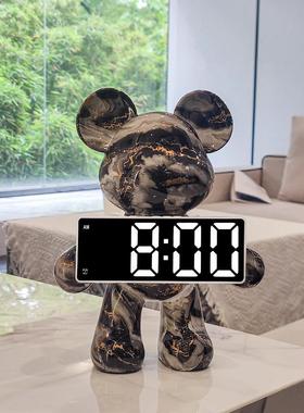 德国无障碍豪华暴力熊钟饰品客厅卧室桌面时钟显示数字时钟闹钟