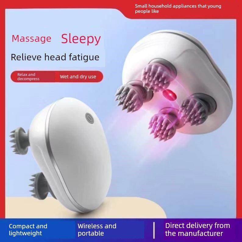 电动头部按摩神器猫爪八爪鱼疏通经络放松颈部挠头皮仪器