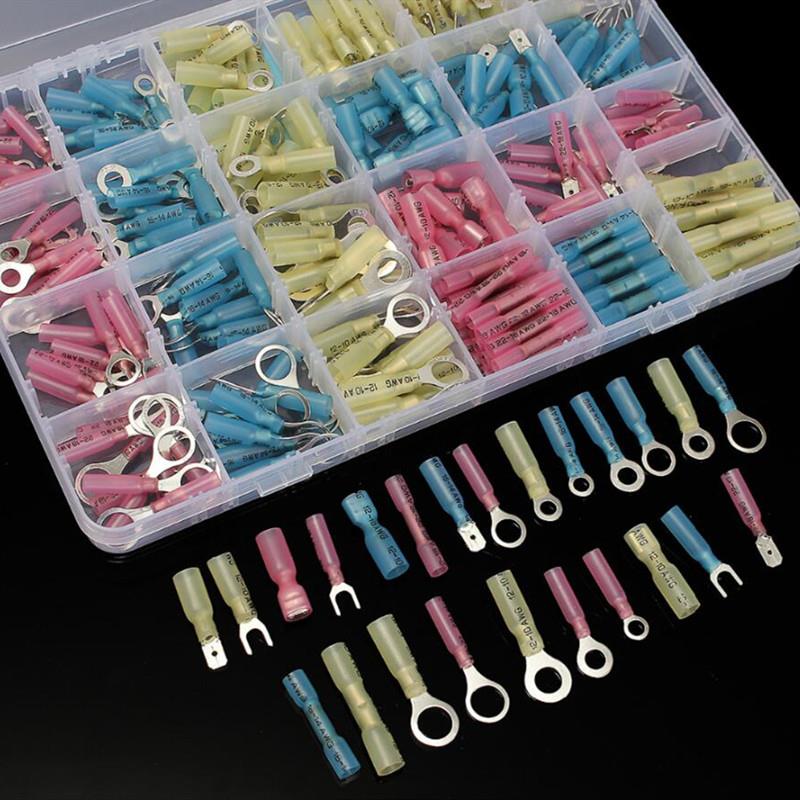 250pcs 中间端子热缩端子套装盒装 热缩防水接线端子组合