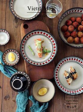 Vietri Mare餐具套陶瓷圆点汤碗欧洲盘子搬到新家碗盘| Keen