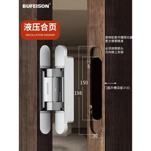 隐形门合页液压隐形暗门铰链暗藏三维可调十字木门外开隐藏门合页