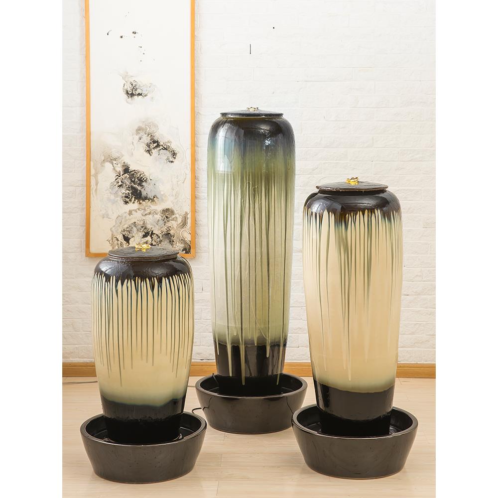 景德镇陶瓷新中式流水喷泉办公带来财富与宝藏流通装饰装饰开启礼