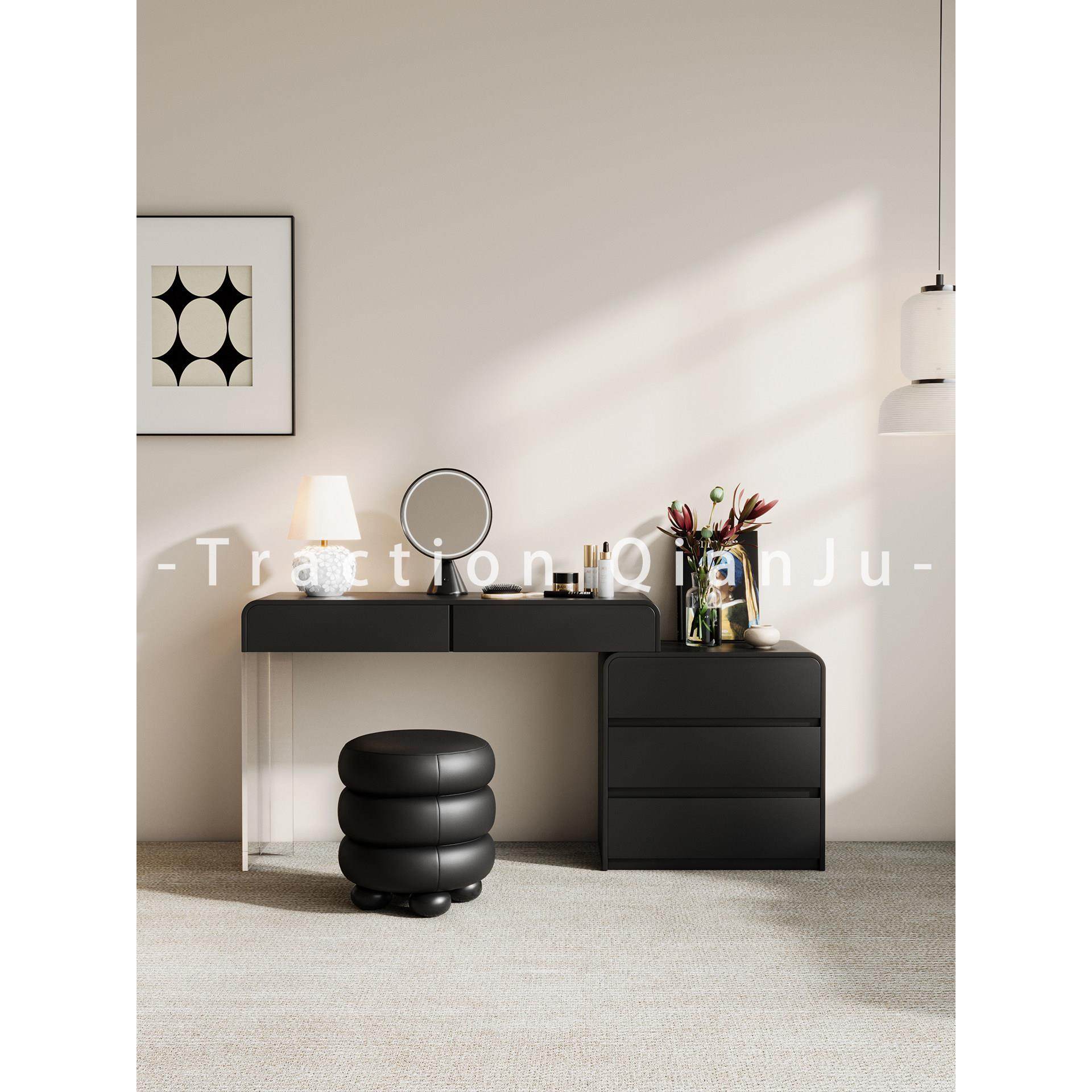 中古风梳妆台斗柜一体组合卧室现代简约轻奢小户型化妆桌子化妆台