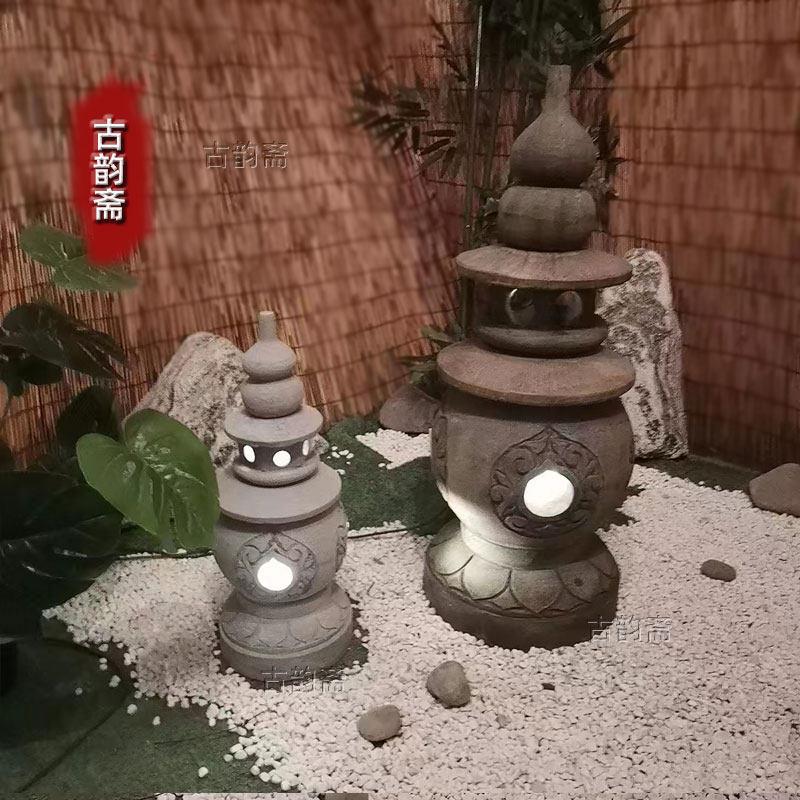 三潭印月西湖石灯石雕石灯笼青石彷古太阳能灯庭院花园寺院摆件