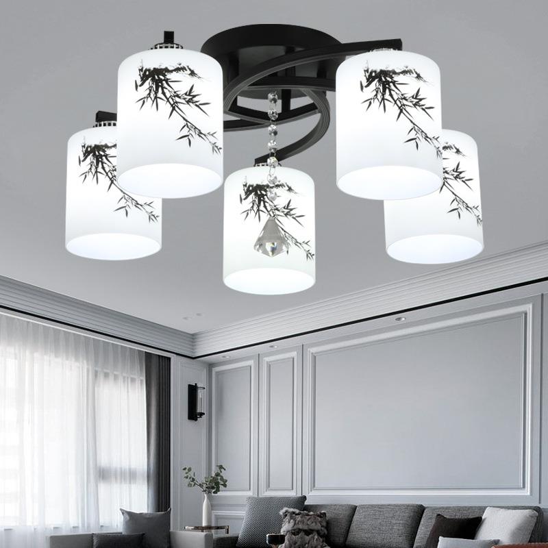 餐厅吊灯三头简约现代家用创意玻璃书房灯饭厅灯新款北欧卧室灯具