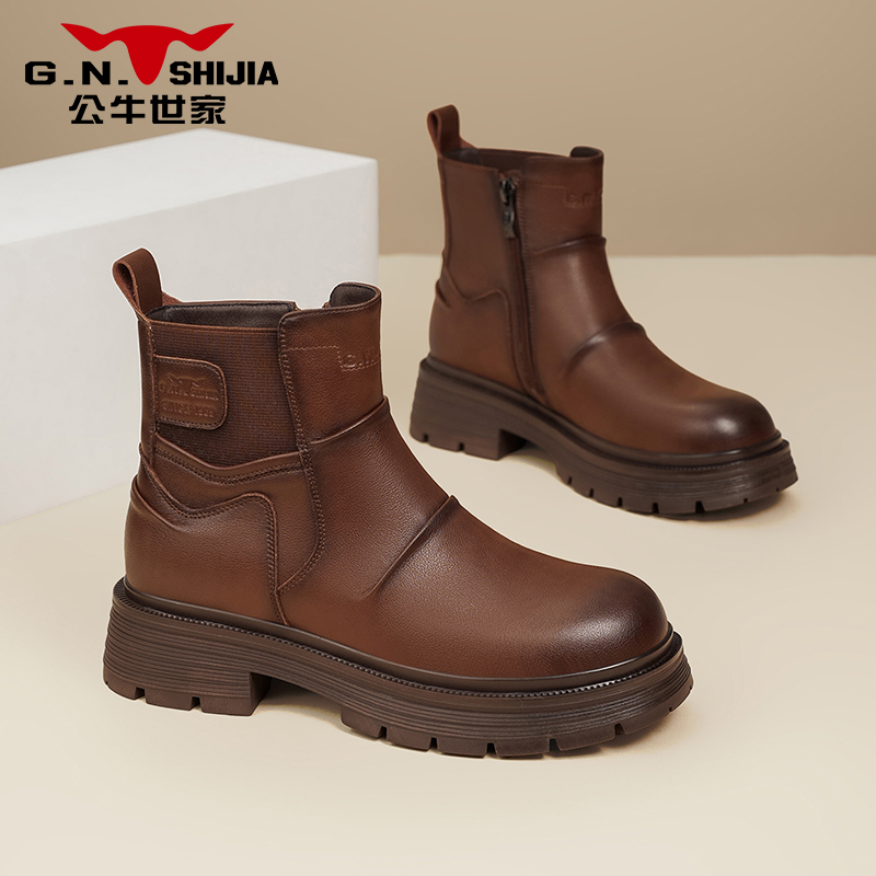 公牛世家女鞋马丁女靴官方旗舰店