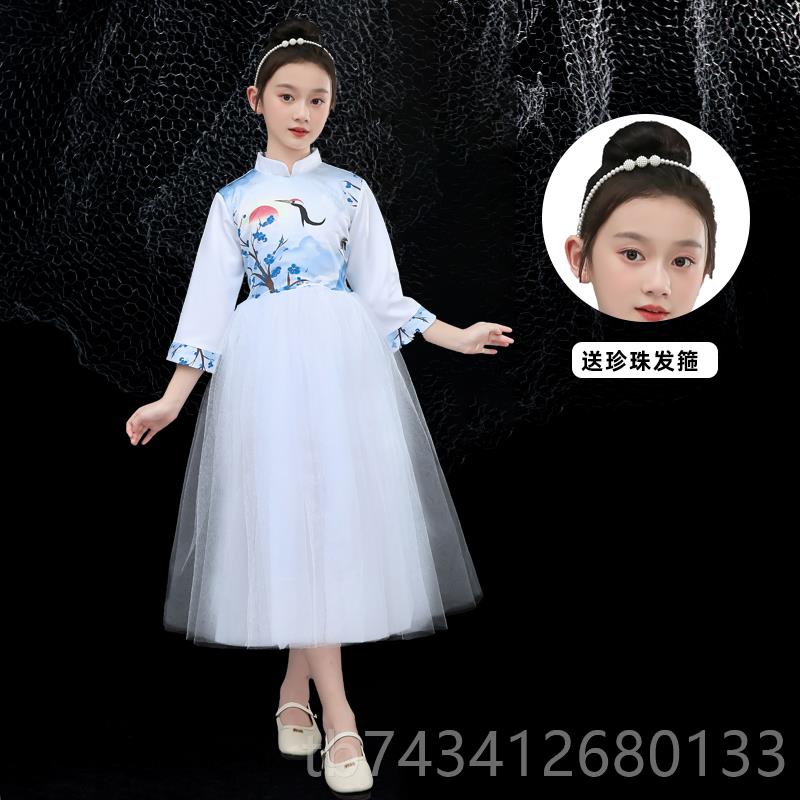 正品儿演出服红色爱国诗歌朗诵学生大合童唱小装演讲服男女童歌唱