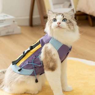 冲锋衣外出背包式 猫咪秋冬季 背带马甲中小型犬潮酷风狗狗宠物衣服