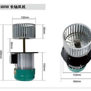 550W DF耐温隔热长轴烘箱锅炉搅拌多翼式 离心风机180 250 370