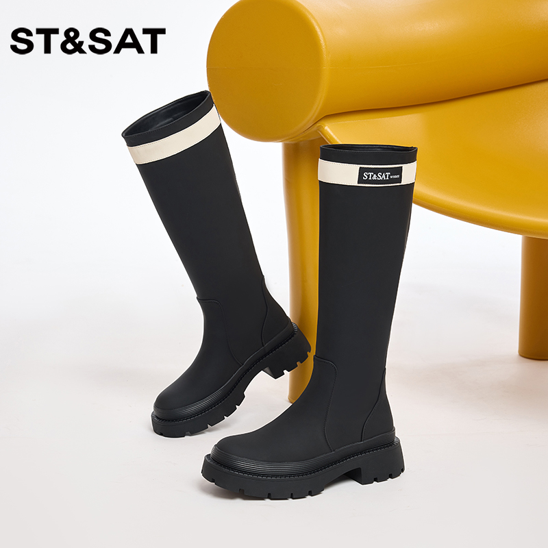星期六2025冬季厚底增高高筒靴