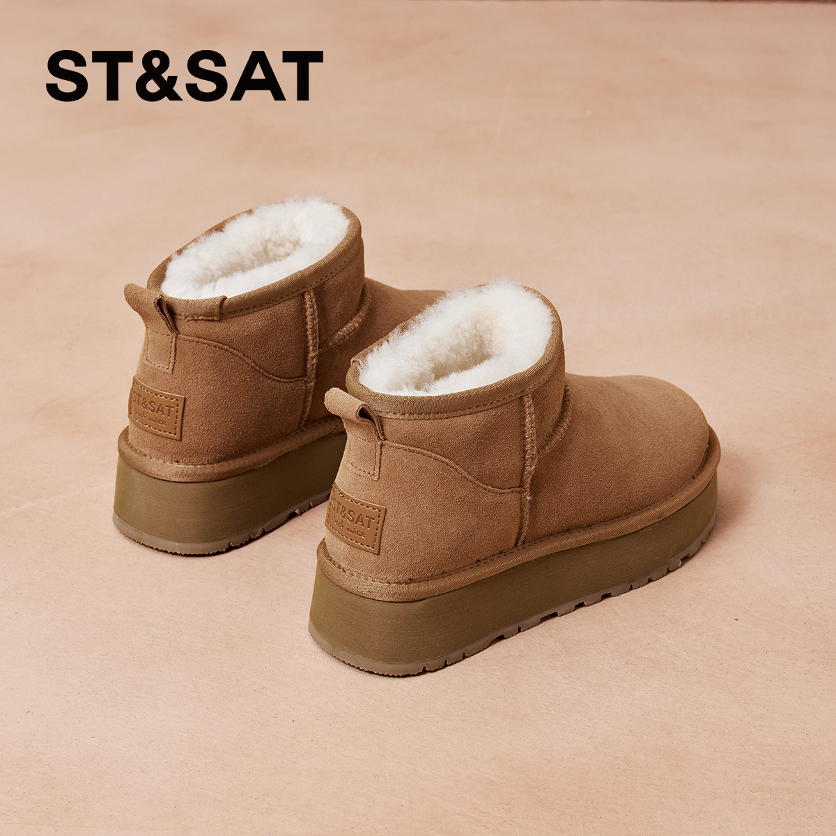 星期六厚底雪地靴女款保暖棉鞋