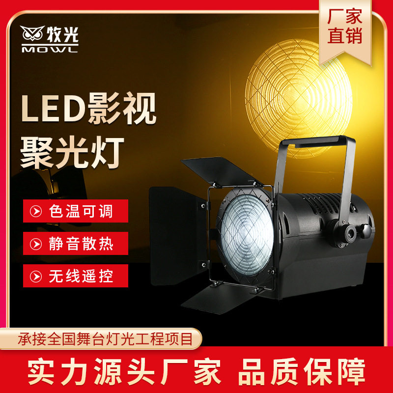 舞台灯光Led200W聚光灯暖白正白影视剧院演出演播室面光菲涅尔灯