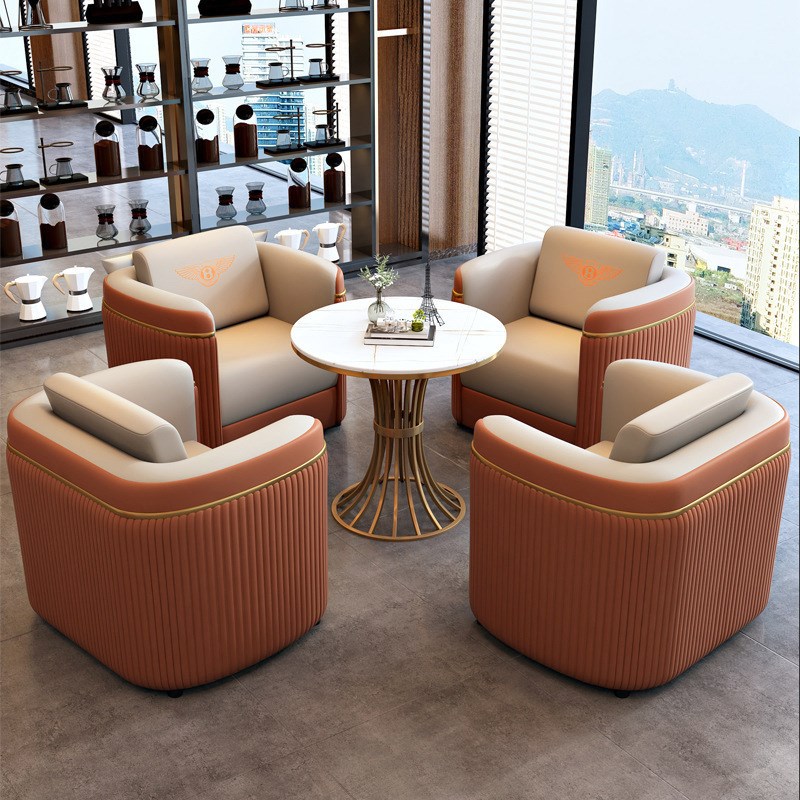 办公室商务接待洽谈沙发轻奢y办公沙发茶几组合贵宾酒店大堂沙发